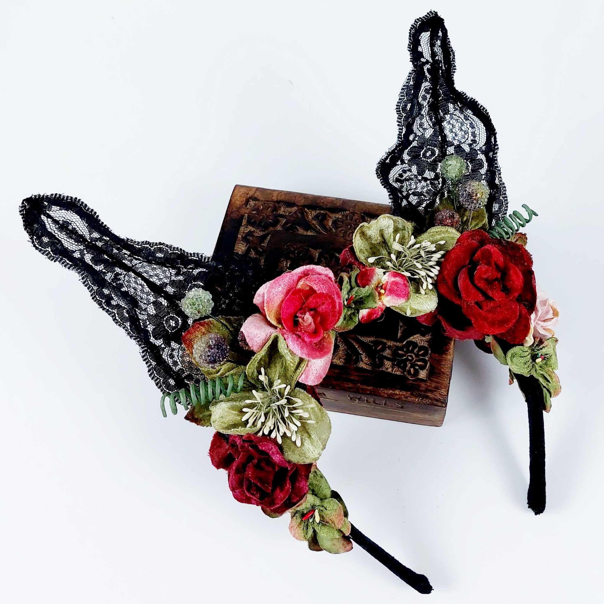 flower-headpiece-divalicious-josie-fox-red-rose-pink-green-black