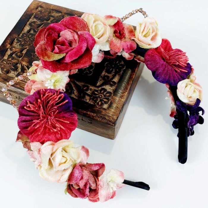 flower-headpiece-divalicious-alannah-le-purr-red-rose-pink-peach-purple