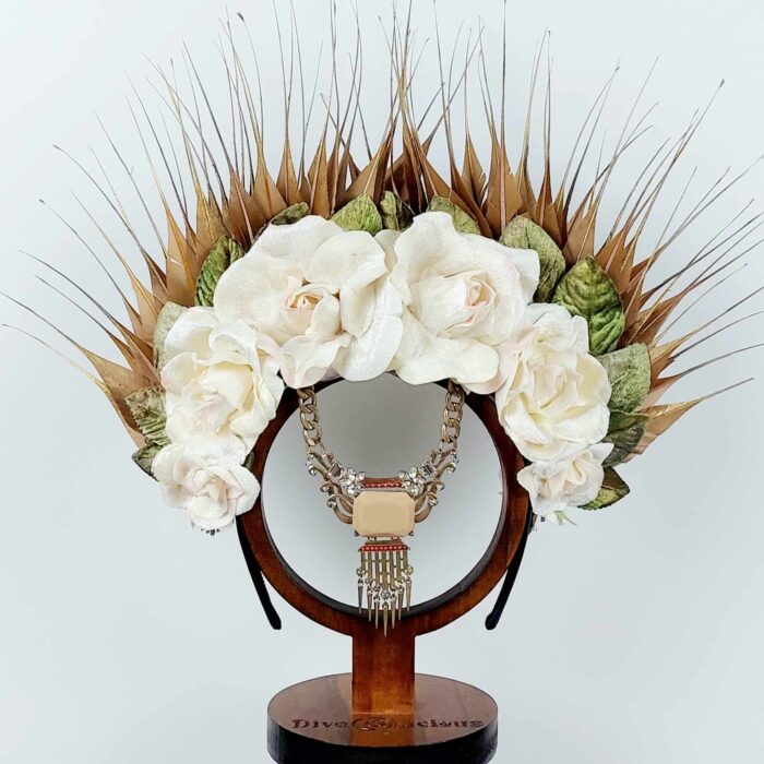 headpiece-divalicious-clementine-ivory-tan-brown-gold