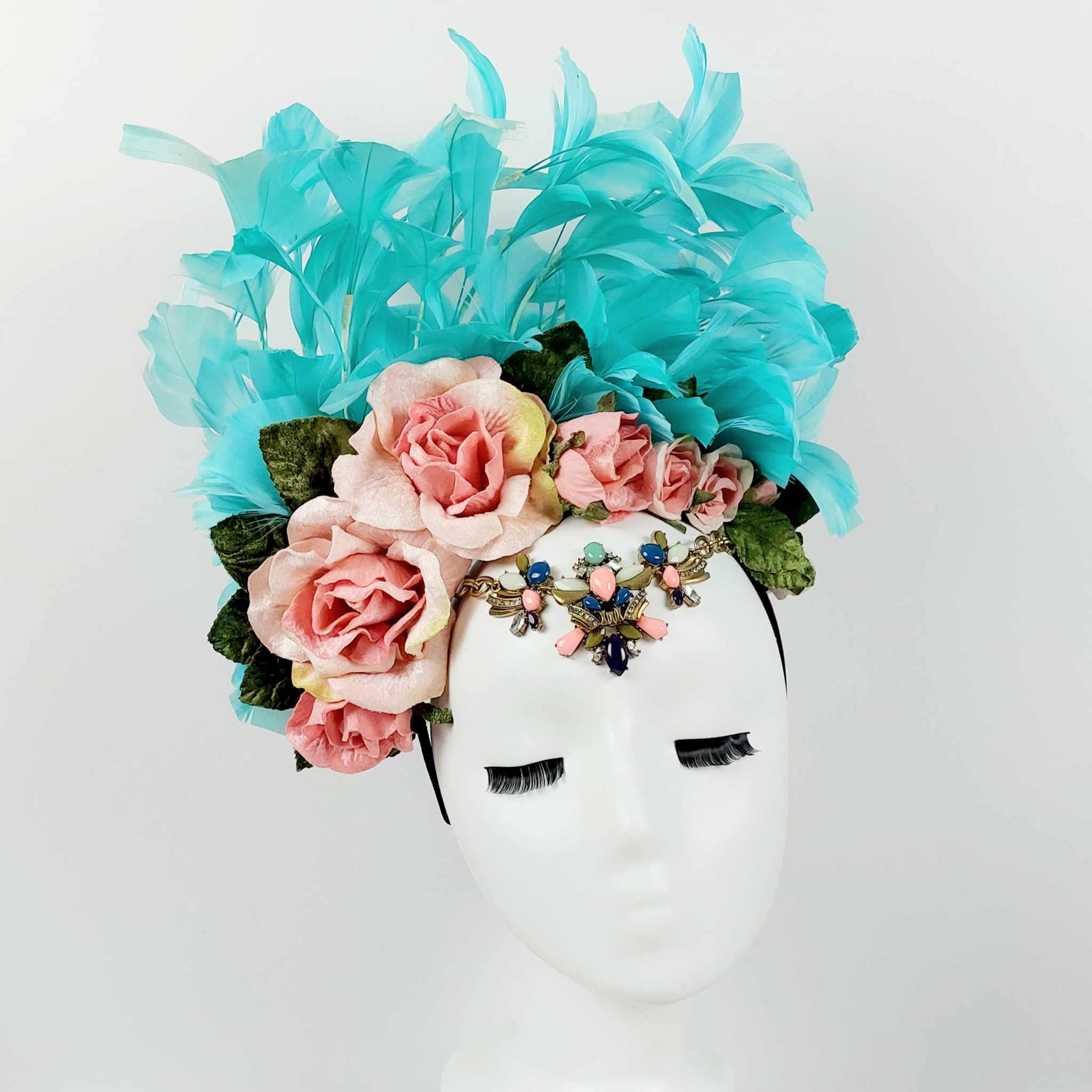 fascinator-divalicious-rêve-de-sirène-mint-blue-flamingo-pink