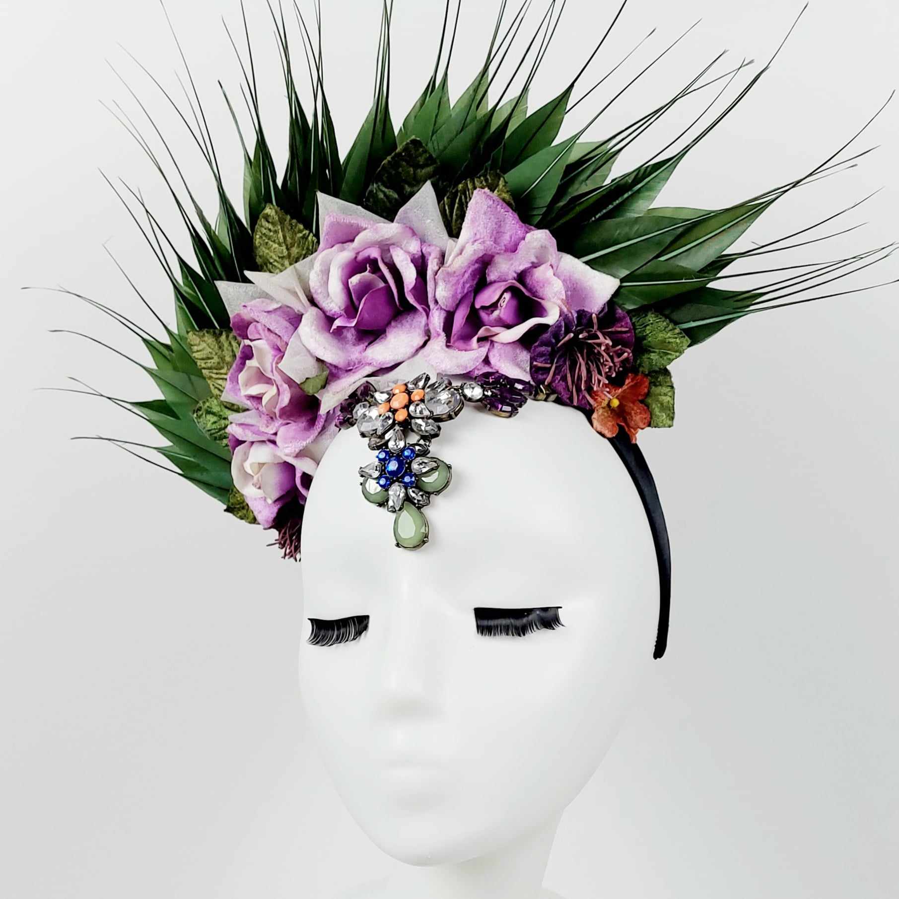 fascinator-divalicious-la-reine-gypsy-olive-green-magenta-purple