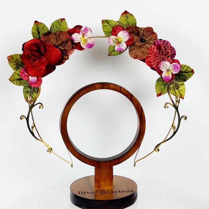 halo-headpiece-divalicious-josephina-red-magenta-cinnamon-brown