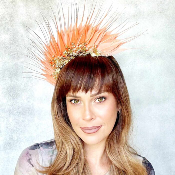 feather-fascinator-divalicious-lakita-bijoux-sherbet-orange-photo-shoot