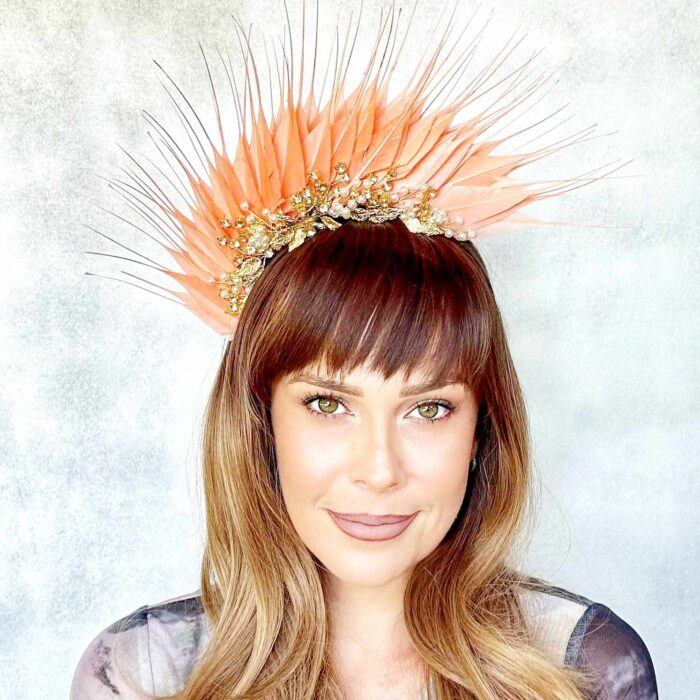 feather-fascinator-divalicious-lakita-bijoux-sherbet-orange-photo-shoot