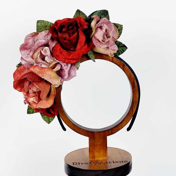 vintage rose flower headpiece for the races festivals and weddings