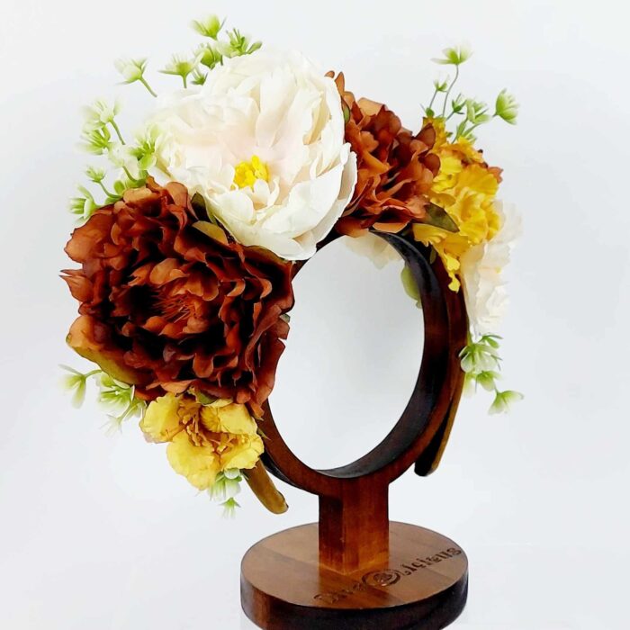 flower-headpiece-divalicious-sienna-amber-brown-yellow-cream