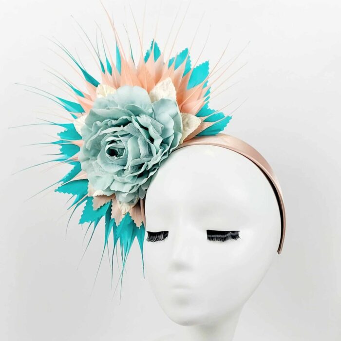 fascinator-divalicious-rose-de-palm-springs-mint-aqua-blue-coral-pink