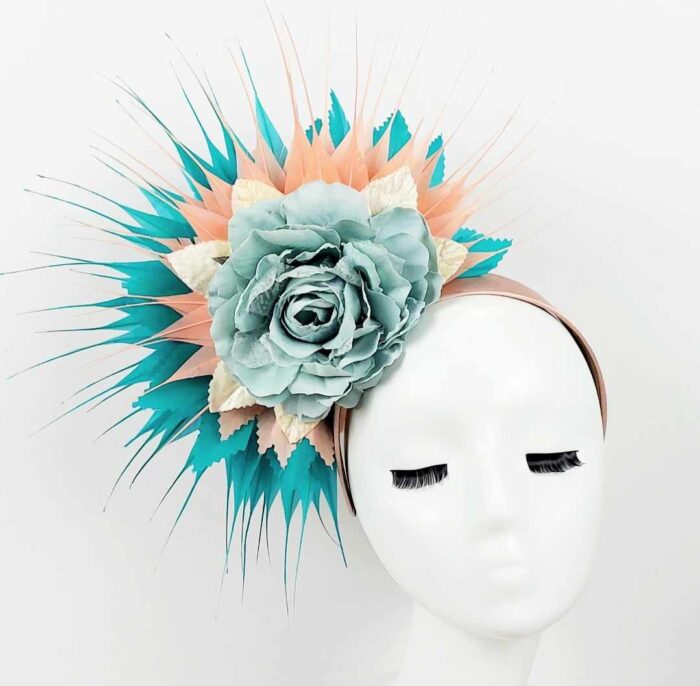 fascinator-divalicious-rose-de-palm-springs-mint-aqua-blue-coral-pink